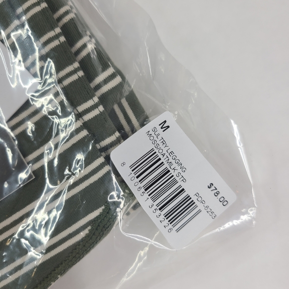 GLYDER Green Striped Sultry Leggings - M - Picture 4 of 5